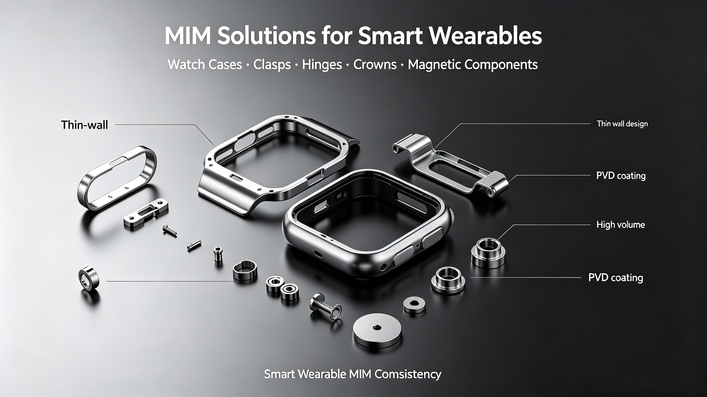 MIM Solutions For Smart Wearables: Custom MIM Watch Cases, Clasps, Hinges & Crowns